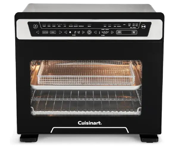 Cuisinart extra-large air fryer oven with IntelliTemp precision probe, 10 cooking functions, and reversible grill/griddle for versatile indoor cooking.